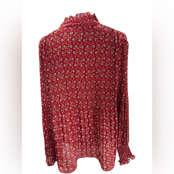 Max Studio Red Floral Peasant Blouse - Picture 3 of 4